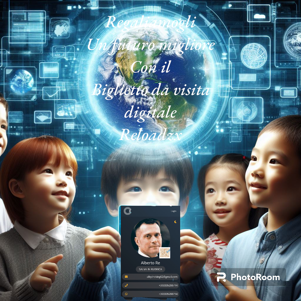 Bambini nel futuro con il mio biglietto da visita digitale