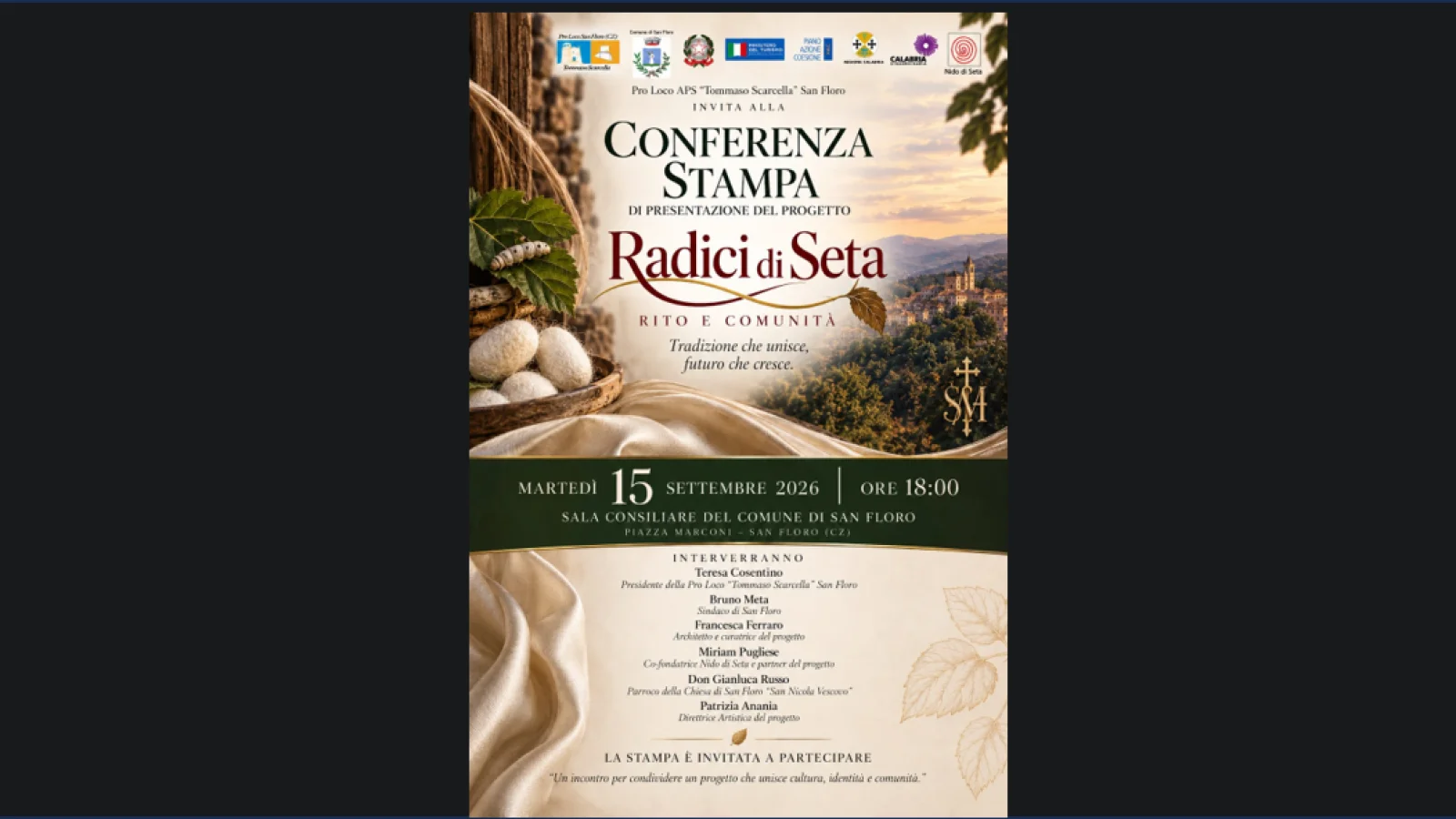 RADICI DI SETA RITO E COMUNITA’ - Conferenza stampa di presentazione