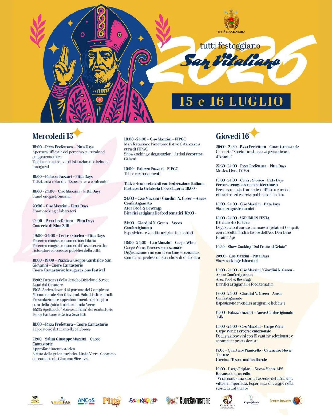 Festeggiamenti per il Santo Patrono San Vitaliano - programma