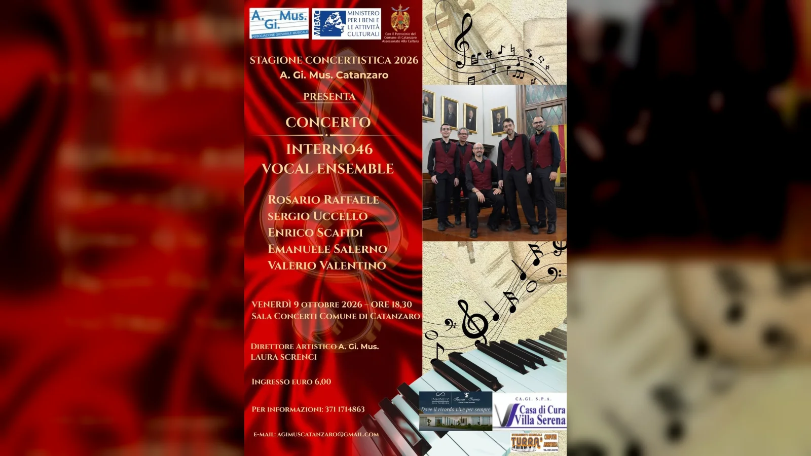 STAGIONE CONCERTISTICA 2026 – A.Gi.Mus. Catanzaro - INTERNO46 VOCAL ENSEMBLE