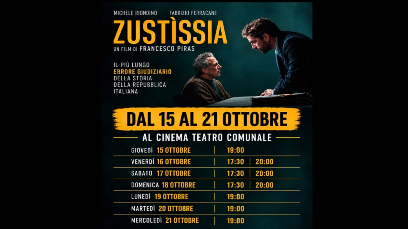 ZUSTÌSSIA - Quanto può costare un errore giudiziario? A volte, una vita intera.