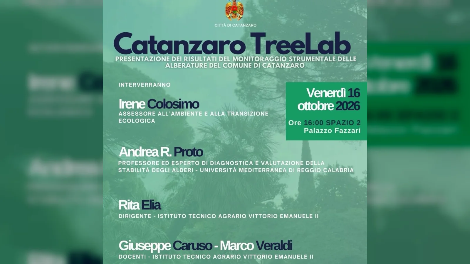 Catanzaro TreeLab - il primo monitoraggio strumentale degli alberi di Catanzaro,