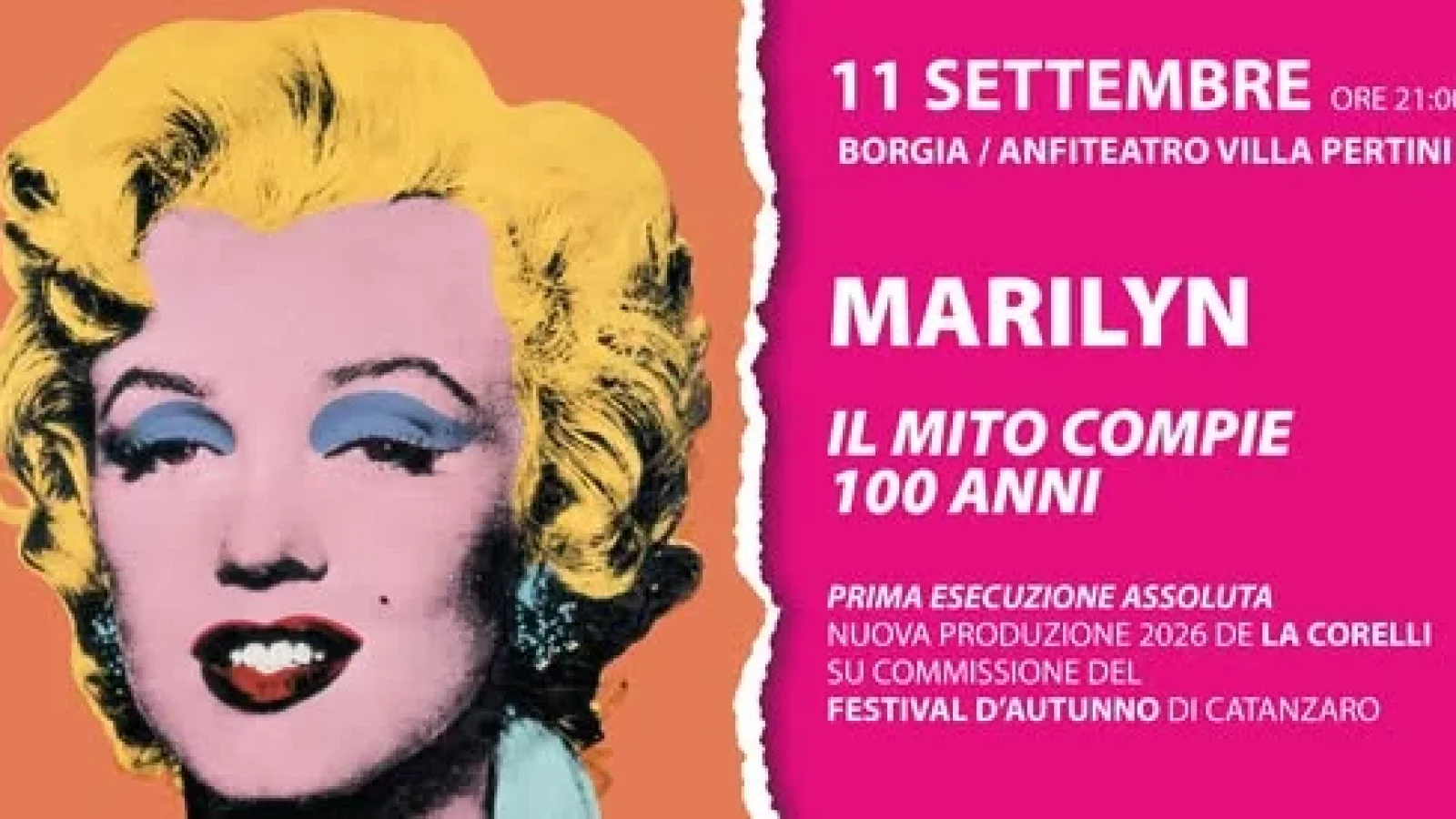 MARILYN IL MITO COMPIE 100 ANNI - PRIMA ESECUZIONE ASSOLUTA