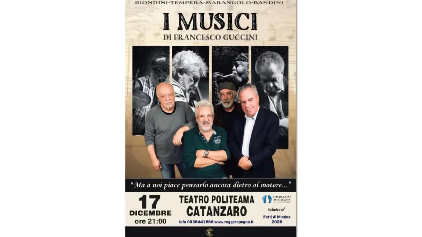 Tributo a Francesco Guccini dai suoi mitici "Musici"