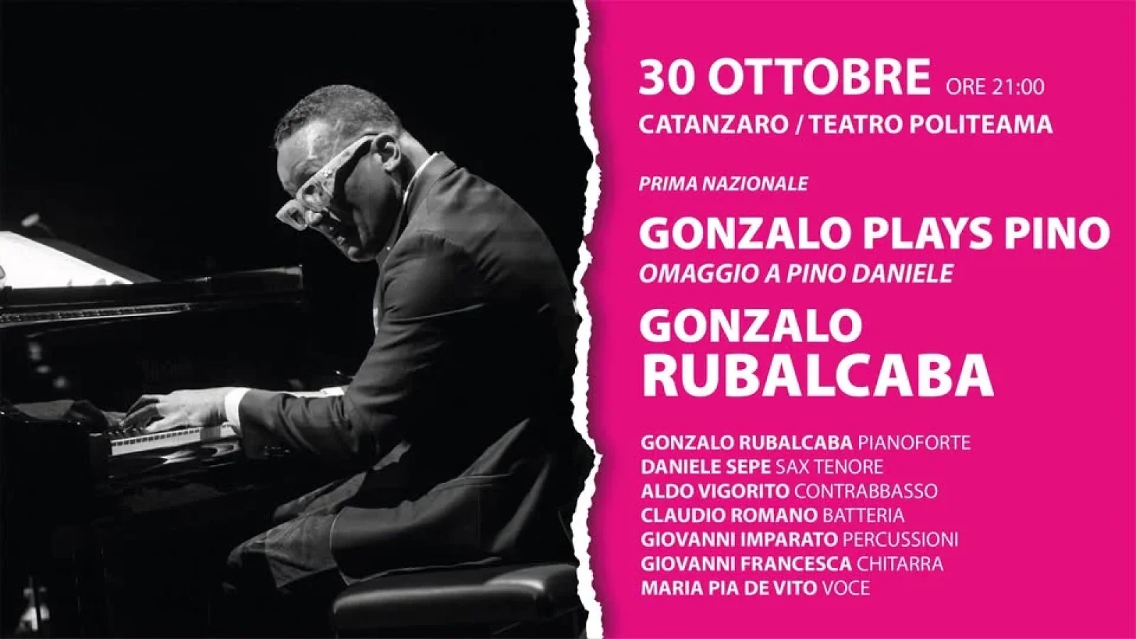 GONZALO RUBALCABA "GONZALO PLAYS PINO"  - OMAGGIO A PINO DANIELE - PRIMA NAZIONALE